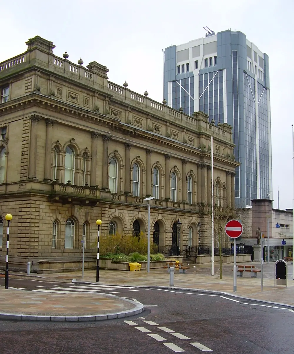 Blackburn Town Hall, the local landmark of BB1