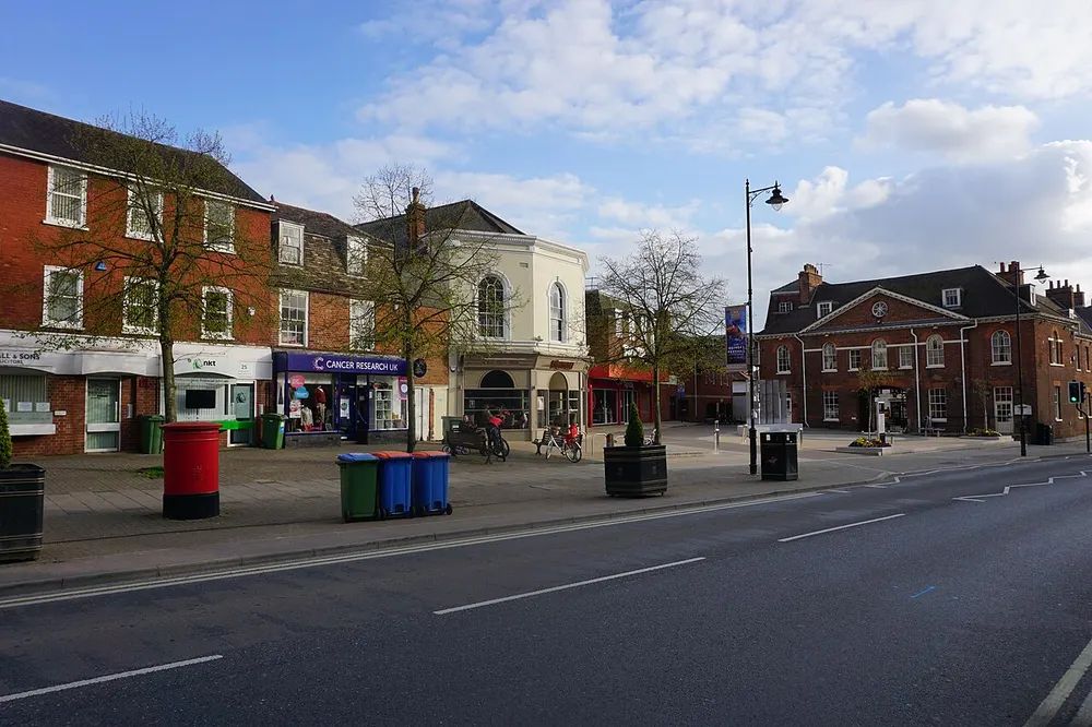 Newmarket Town Hall, the local landmark of CB8