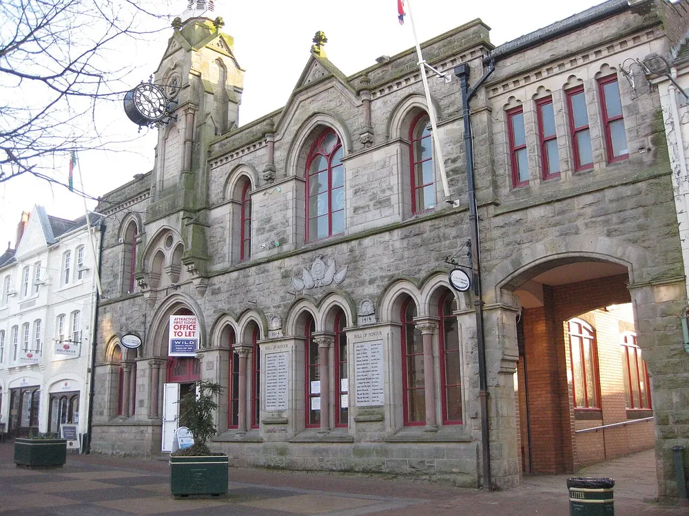 Holywell Town Hall, the local landmark of CH8