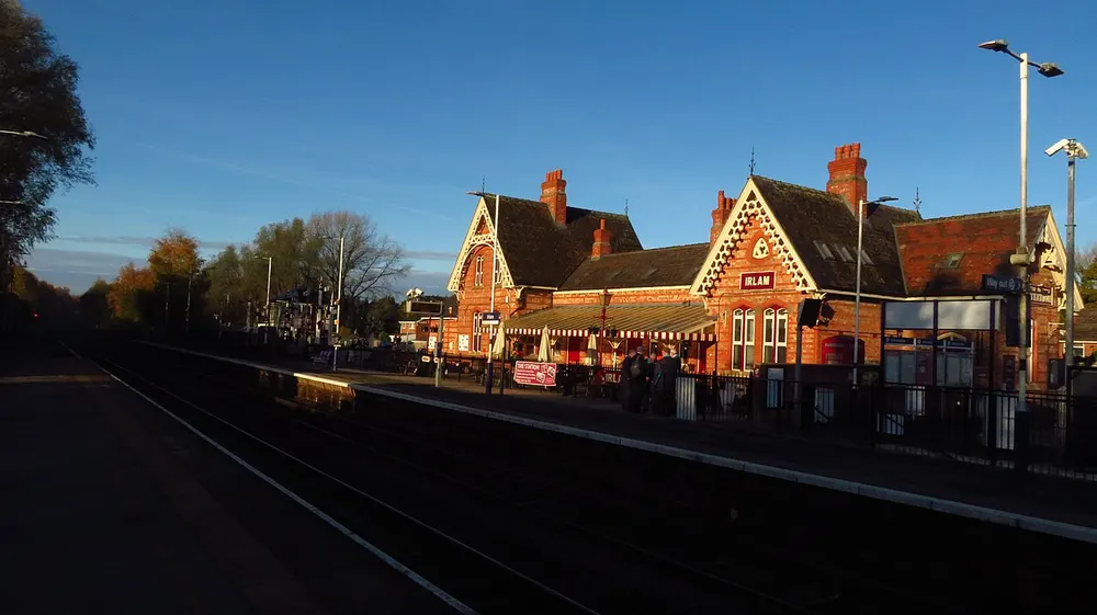 Irlam railway station, the local landmark of M44