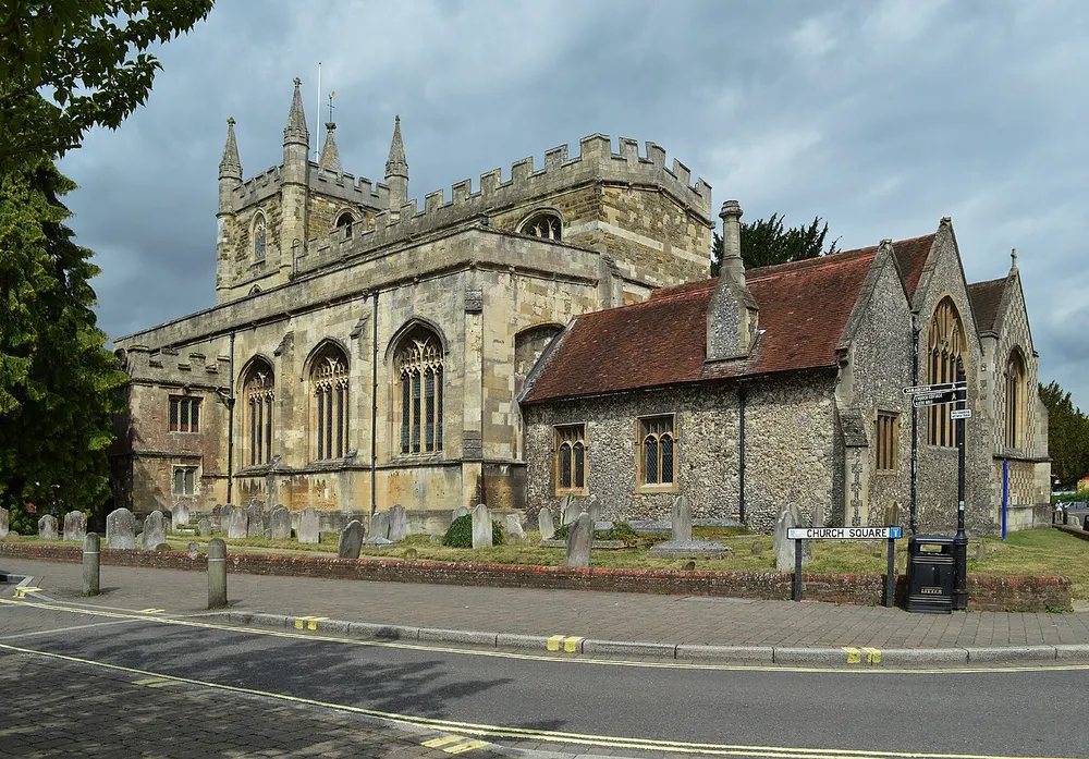 St Michael's Church, Basingstoke, the local landmark of RG21