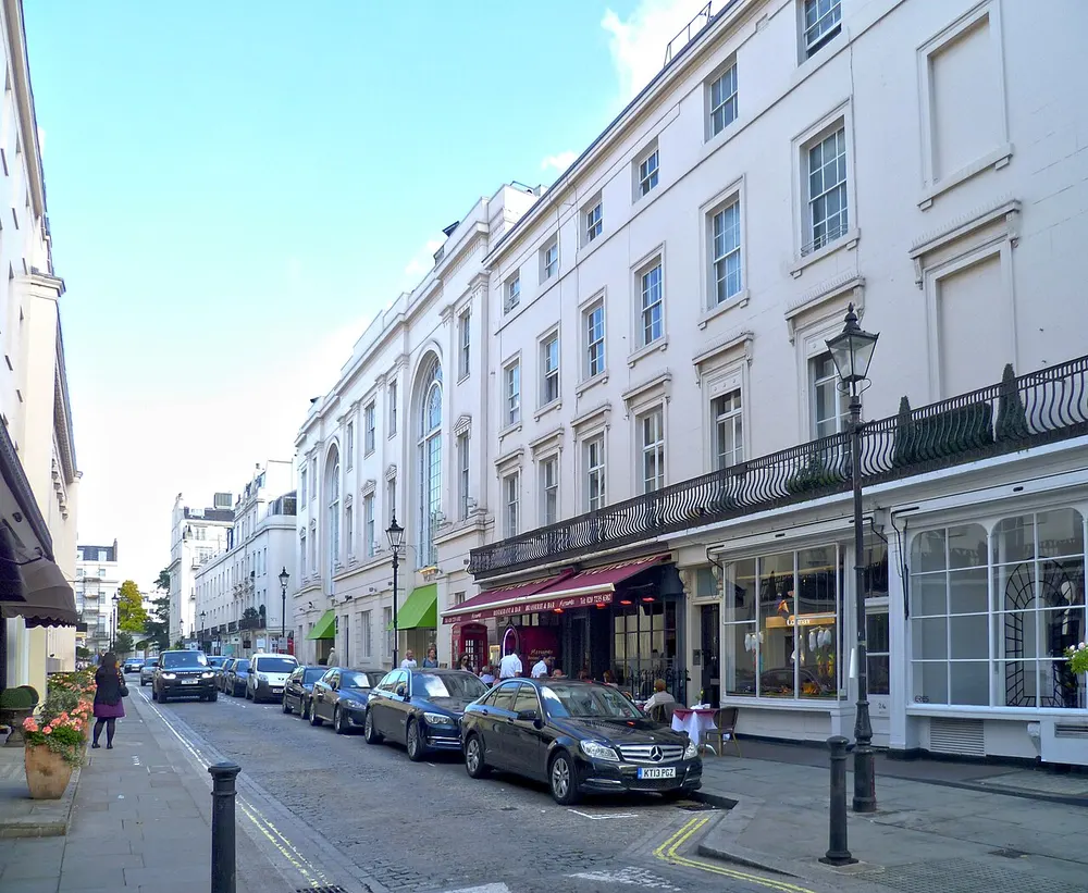 Motcomb Street, the local landmark of SW1X
