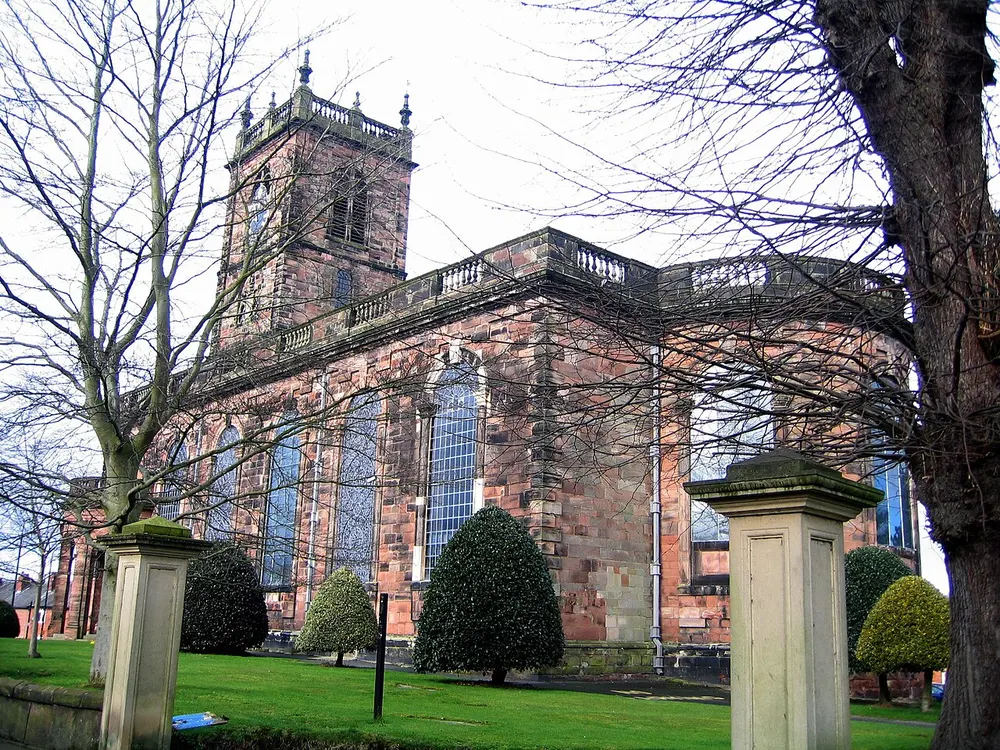 St Alkmund's Church, Whitchurch, the local landmark of SY13