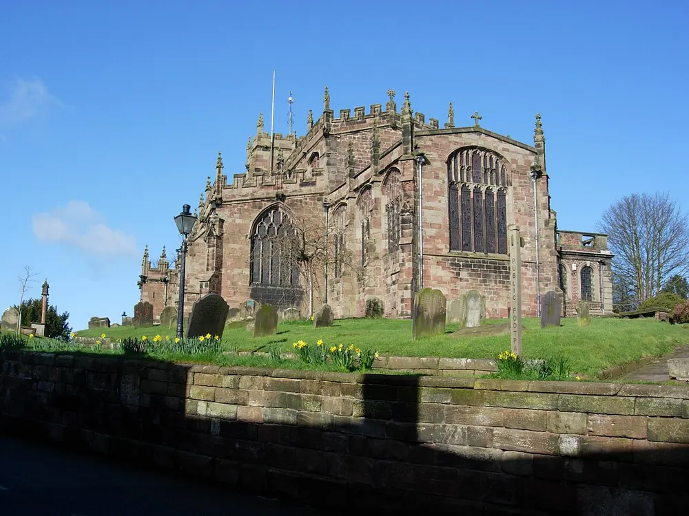 St Oswald's Church, Malpas, the local landmark of SY14