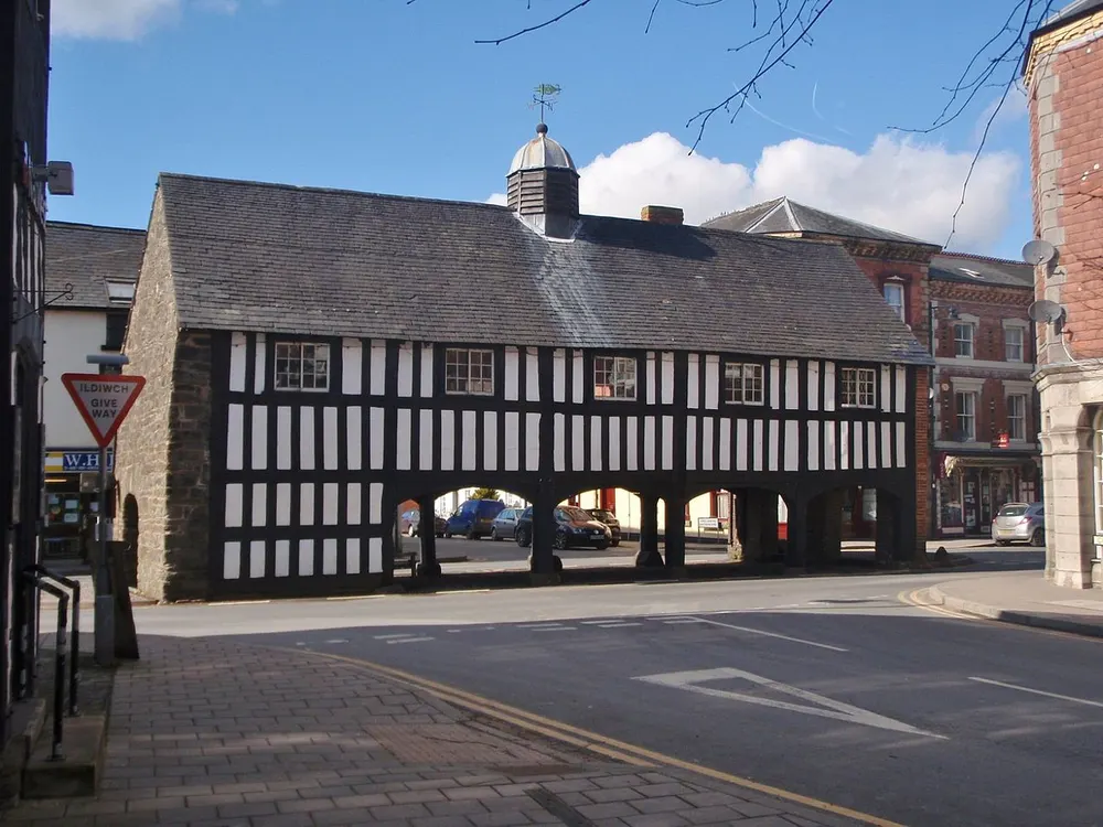Old Market Hall, Llanidloes, the local landmark of SY18