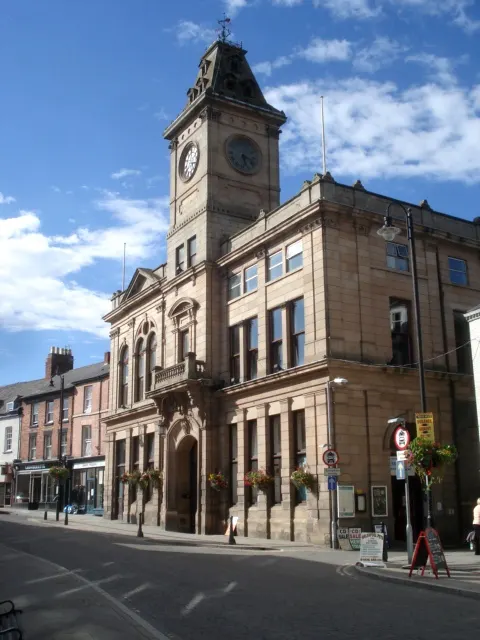 Welshpool Town Hall, the local landmark of SY21
