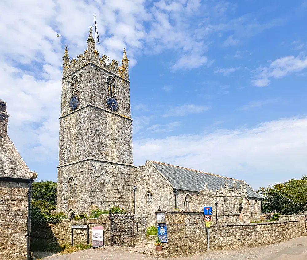 St Just in Penwith Parish Church, the local landmark of TR19