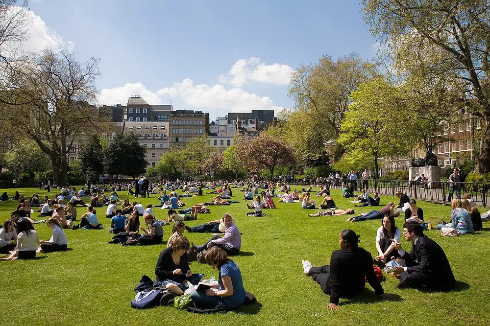 Lincoln's Inn Fields, the local landmark of WC2A