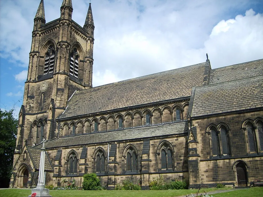 St Mary's Church, Mirfield, the local landmark of WF14